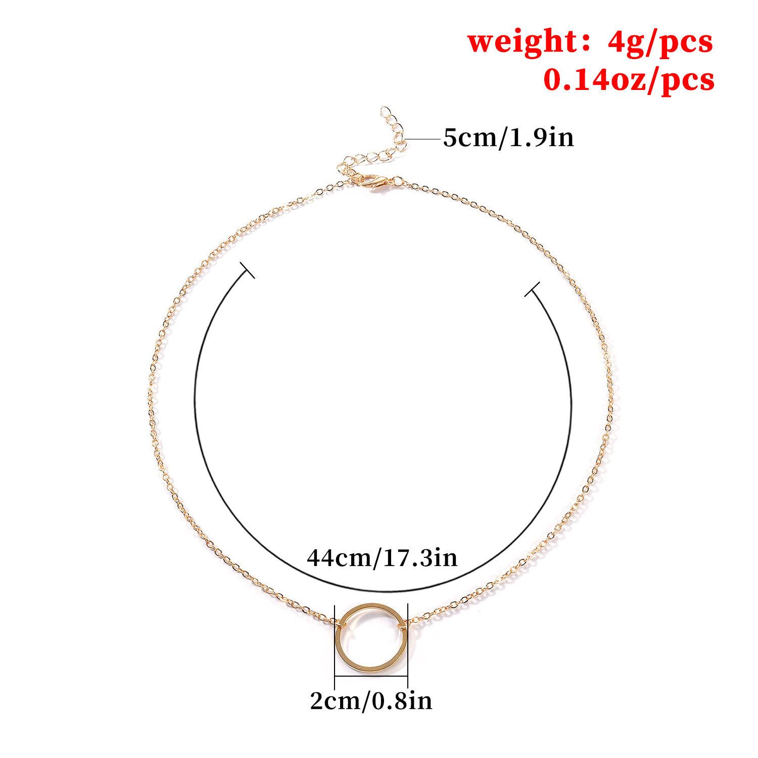 

Europe, America, simple temperament, temperament circle collarbone necklace, short necklace necklace. золотой