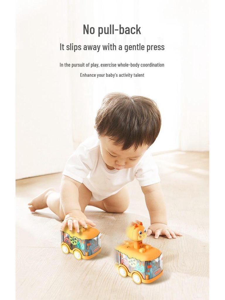 Educational Baby Car Toy for 0-1.5 Years - Cartoon Animal Design with Lights