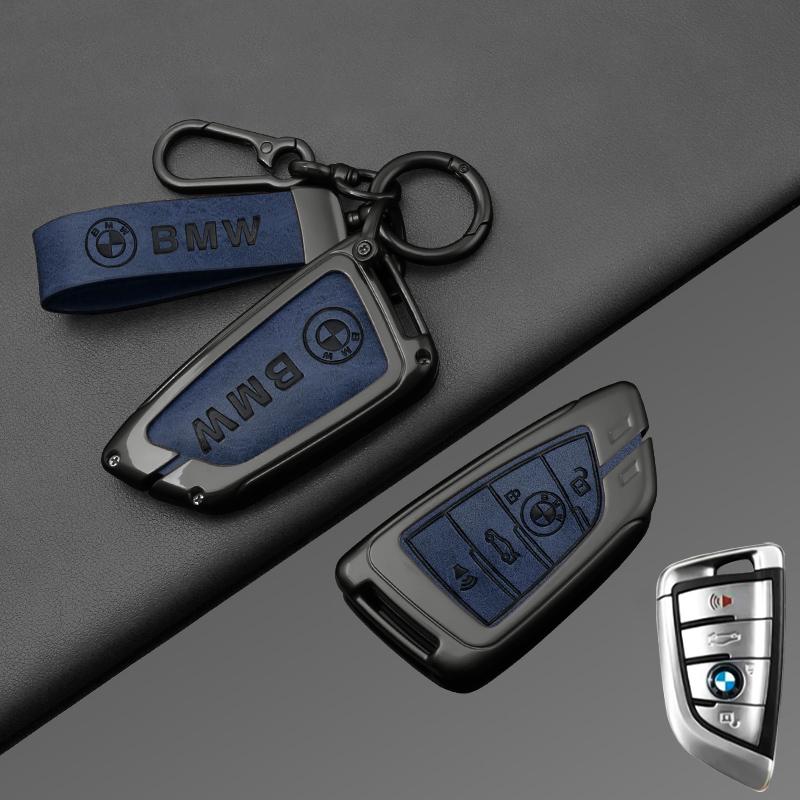 Alloy Leather Car Key Case Cover Bag For BMW 1 3 5 7 Series X1 X3 X4 X5 F10 F15 F16 F20 F30 F18 F25 M3 M4 E34 Holder Accessories