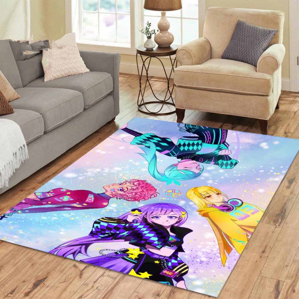 Large Carpet Floor Rug NEON ARCANA Girls Washable Anti-Slip Unique Decor for Living Room Play Room Girls Bedroom Popular Rug