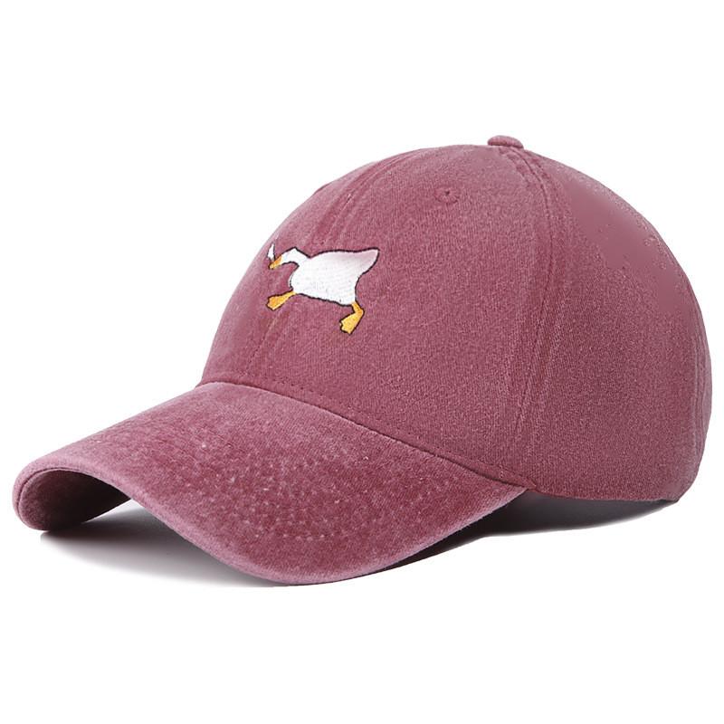 Polyester Baseballkappe mit Gänse-Stickerei und Sonnenschutz für Freizeit-Outdoor-Bekleidung