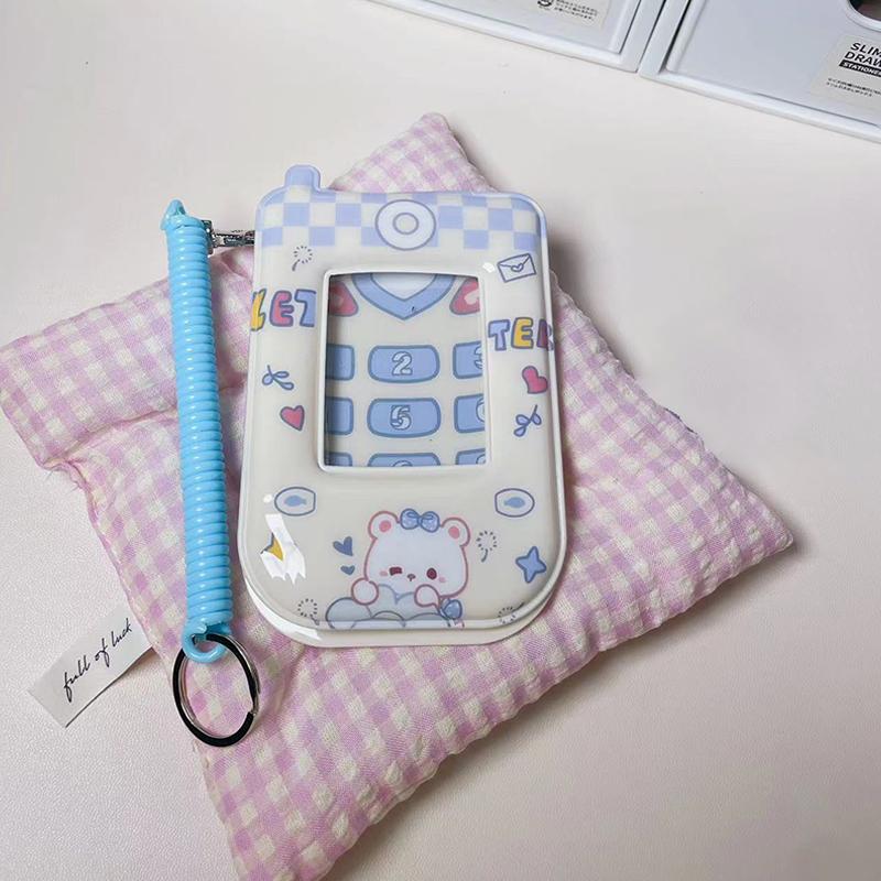 1 Piece Cute Protective Cover Flip Phone Model 3 Inch Small Card Cover Campus Card Storage Card Cover