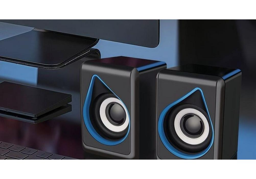 Compact Wired Desktop Speakers with Mini Subwoofer for Laptop and Musical Instruments