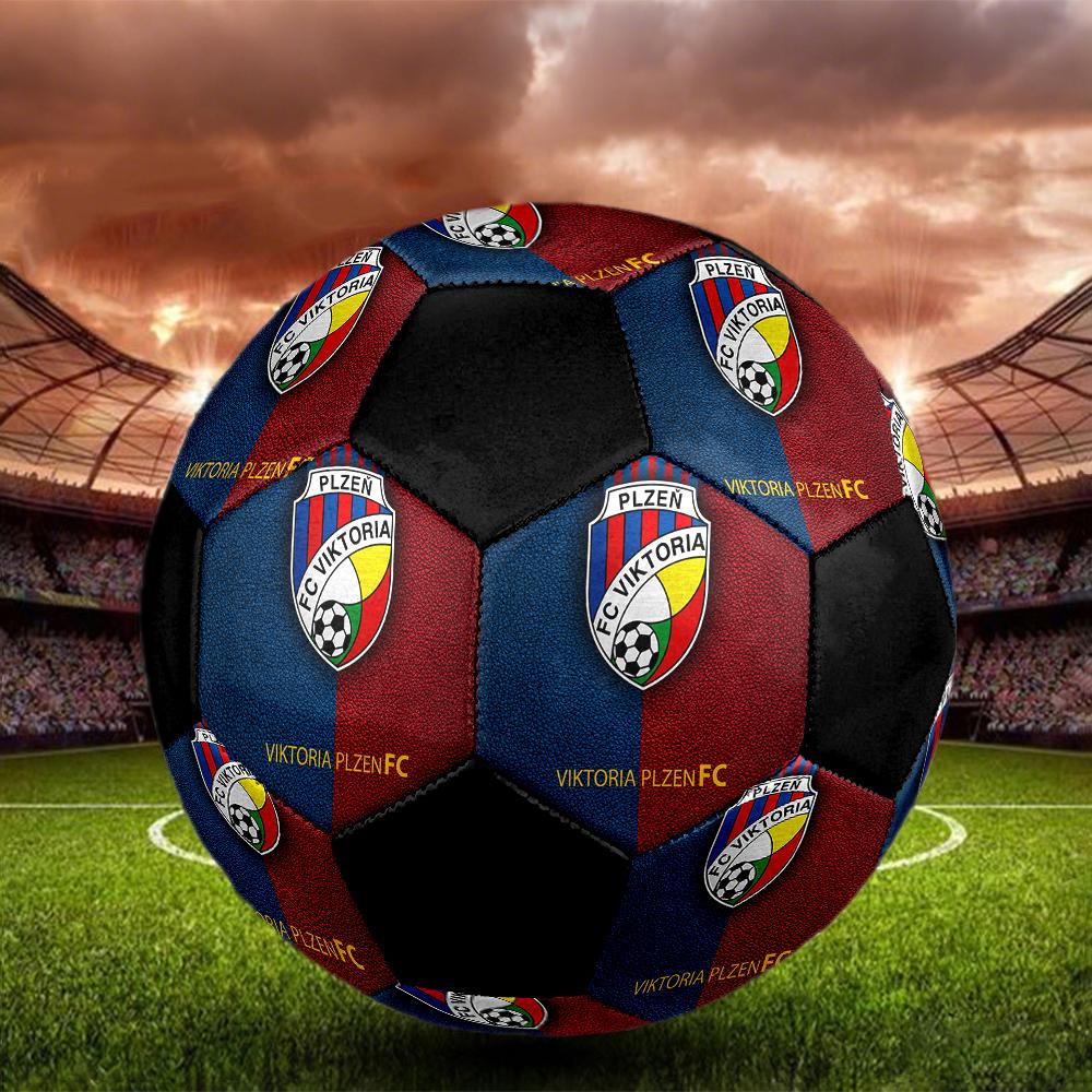 SIZE 5 FC Viktoria Plzeň Soccer Ball Colorful All Ages Machine Stitched PVC Competition Ready Durable High-Bounce