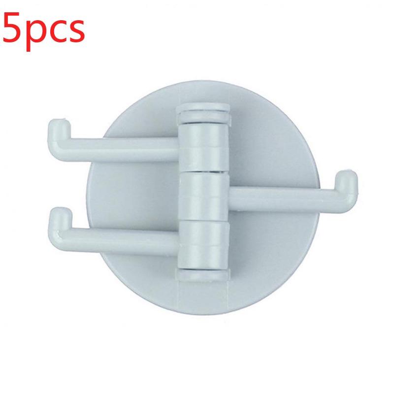 Universal Plastic Towel Hook 3-Split Rotating Holder Bathroom Door Back Hanger