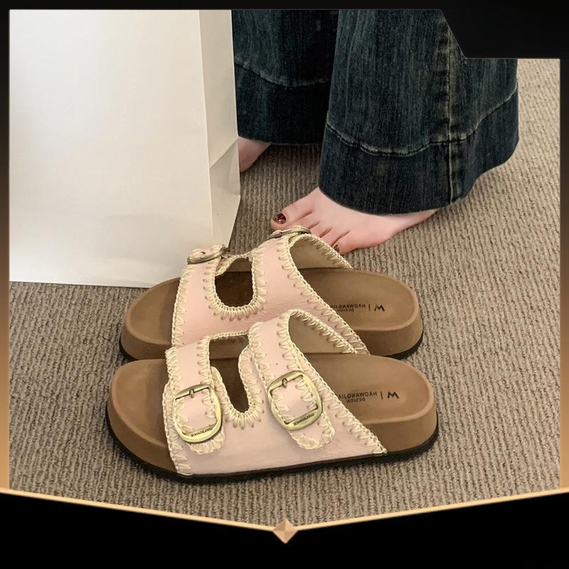 New Fashionable and Casual Women's Shoes with Thick Soles, Beach One-shoulder Shoes and Slippers