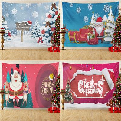 Home Decor Tapestry Santa Christmas Tree Print Wall Hanging Room Wall Decor Background Fabric