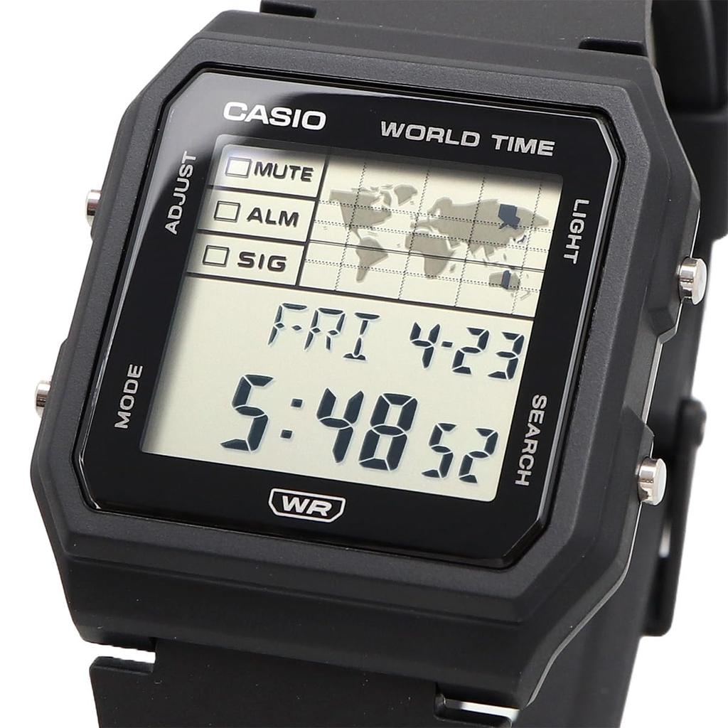 Casio World Time Digital Unisex Watch with Biomass Plastic Overseas Model LF-30W-1A Band, Black, [Used]