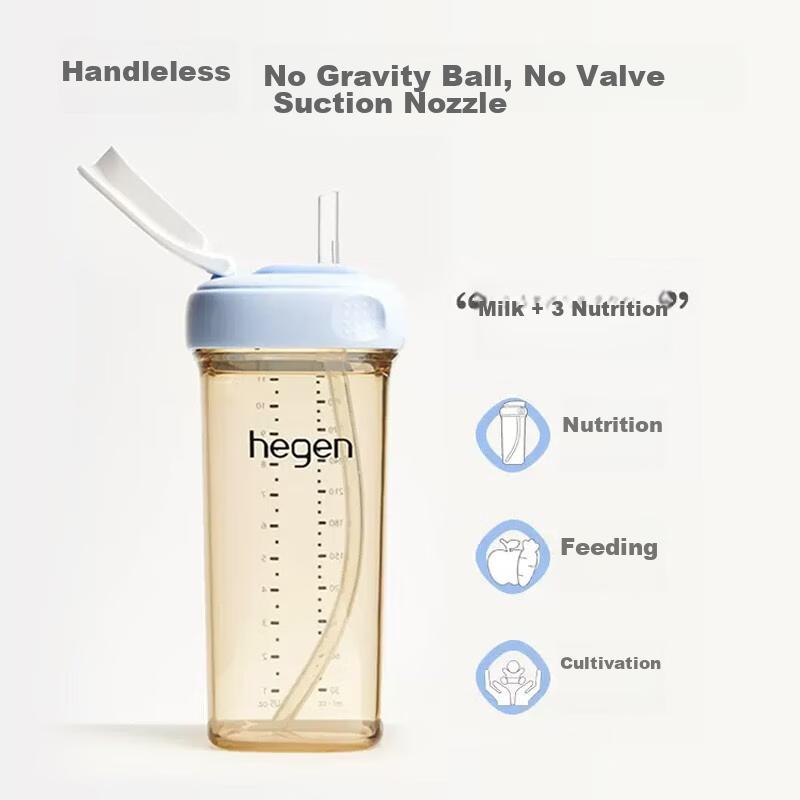 Tasse à paille HEGEN pour 1-3 ans, 330 ml Tasse à gobelet multifonctionnelle pour enfants en PPSU, Tasse à boire directe, Rose