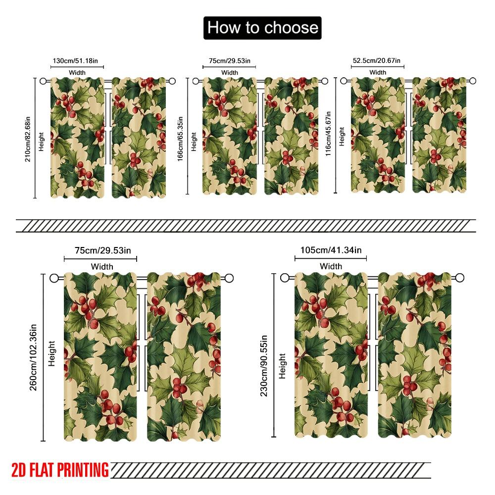 2pcs,2D plane printing Curtains Digital Printed Christmas Snowman Polyester Fabric (without rod) Festive Ldeal for Bedroom,