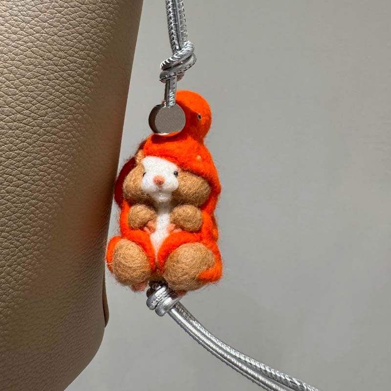 

Advanced Animal Charm Wool Felt Handmade Koala Panda Rabbit Pig Deer Sheep Owl Animal Fruit Cute Doll Bags Accessories