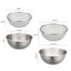 Doveja 4-Piece Colander and Bowl Set, Stainless Steel with Draining Holes, Includes Colander, Bowl & Colander, Set of 4