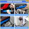 A34R Extension Wrench 15Inch 0 Degree Ratchet Tight Reach Extension Wrench Set With 1/2,1/4 And 3/8Inch Square Drive Adapters