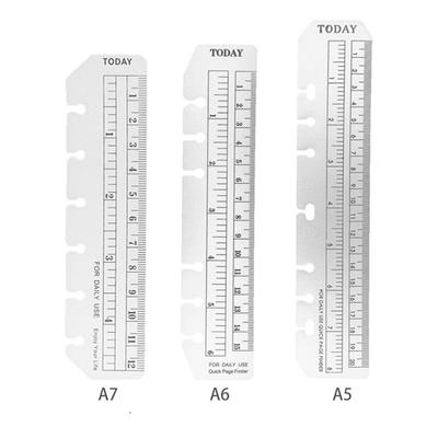 A5 A6 A7 Regla Creativa Cuaderno de Hojas Sueltas Marcador de Página Regla de Índice Separador Marca Medición Flexible