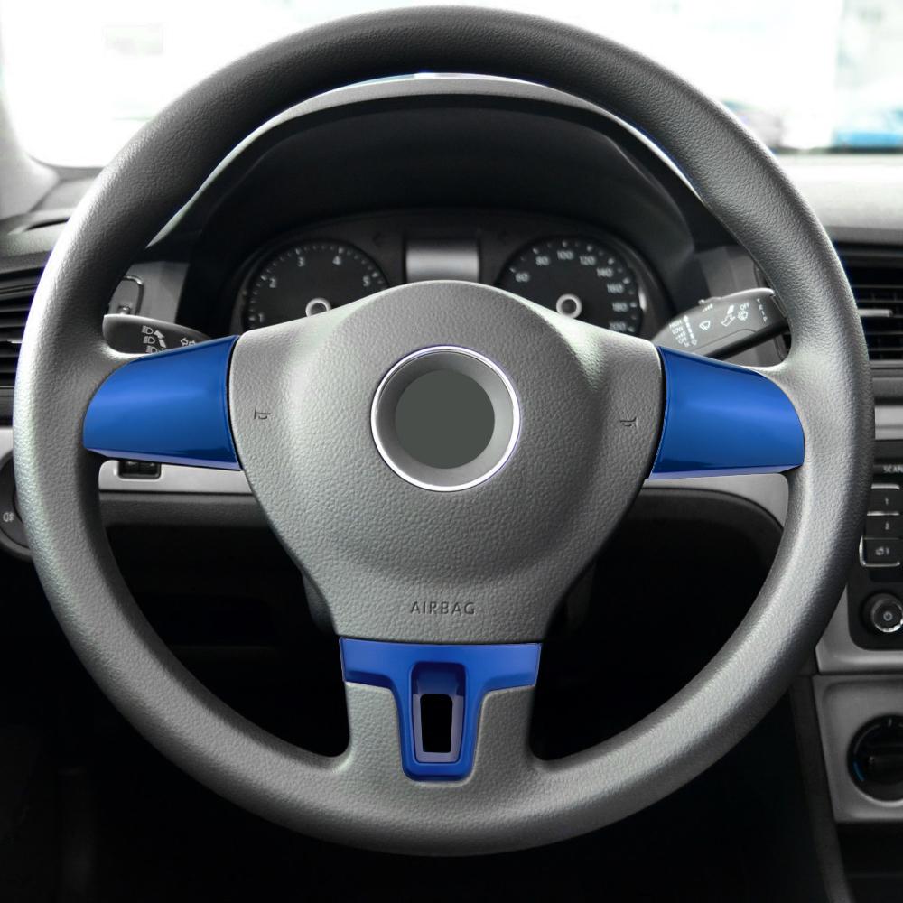 Accessoires de voiture Garniture de volant Autocollant décoratif Étui pour Volkswagen Tiguan Touran Passat 2011-2015 Lavida 2011-2014