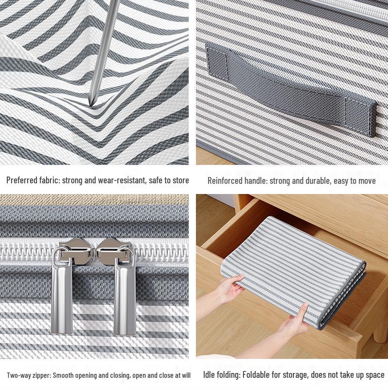 Non-Woven Underbed Storage Bag – See-Through, Foldable, Large Capacity Dustproof Organizer for Blankets, Clothes & Toys.