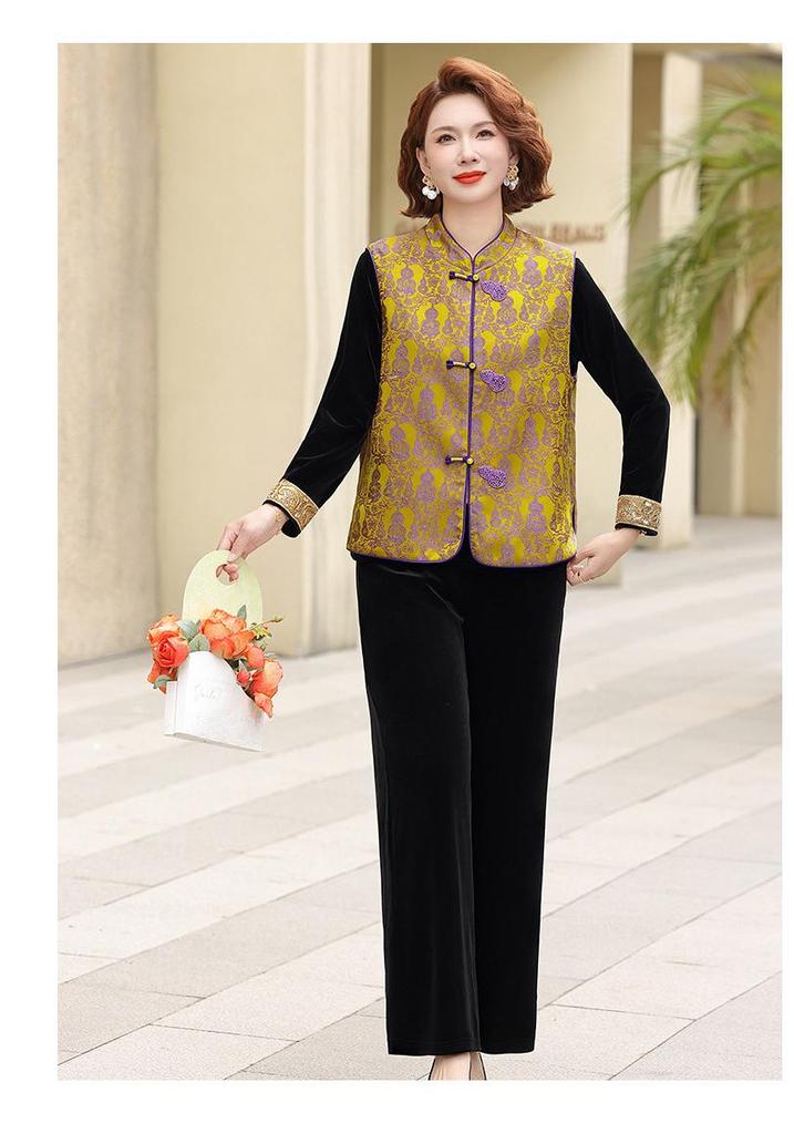 2026 New Elegant Chinese-Style Spring Suit: Stylish Vest Jacket for Middle-Aged & Elderly Women