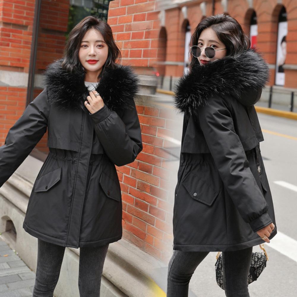 New loose Korean version fur collar with down, down cotton clothes winter coat