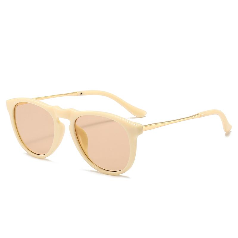

Light Luxury Metal Retro Sunglasses UV400 High-Definition Protection Sun Glasses Exquisite Trendy Street Shooting 5311 бежевый