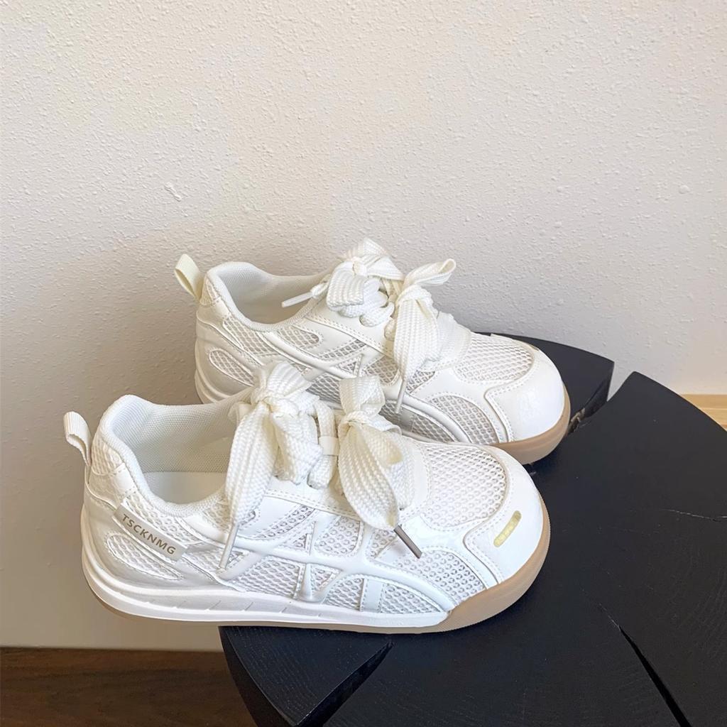 Hongkong-Stil Plateau Deutsche Trainingsschuhe Damen 2025 Sommer neue beliebte Schuhe vielseitige lässige Sportschuhe kleine weiße Forrest Gump Schuhe