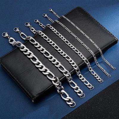 Unisex Hip-Hop Stainless Steel Jewelry: NK Chain, Mother Chain, Bracelet, and Intergold Chain for Couples.