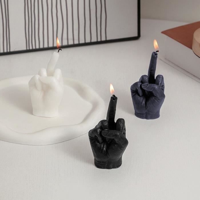 Duftkerze - WEISS - Kreativ - Mittelfingerform - Innendekoration