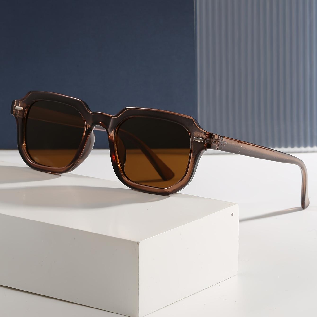 1 Pair of Square Fashion Glasses, European and American Ins Style Vintage Street Snap Daily Wear Glasses коричневый