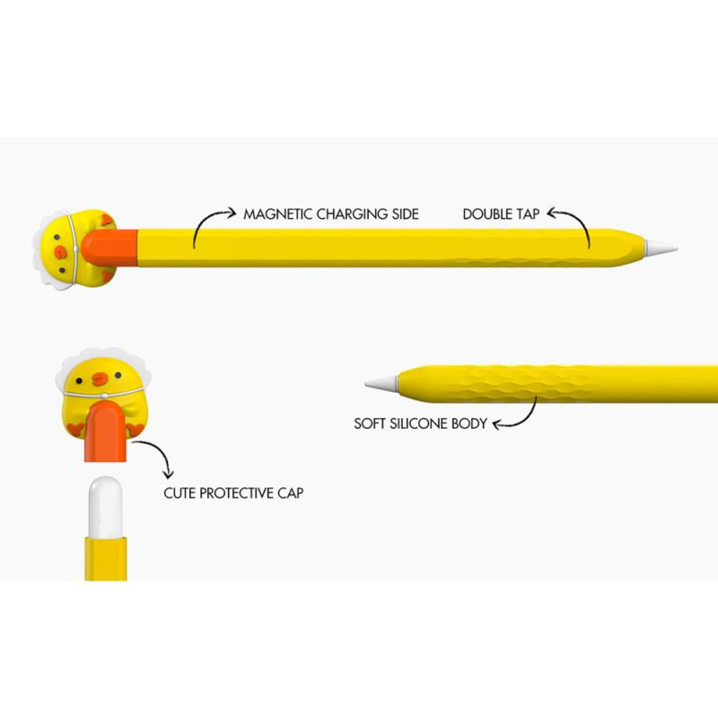 New! Portable Soft Silicone Cartoon Pencil Case Capacitive Pen Protective Sleeve Compatible For Ipencil