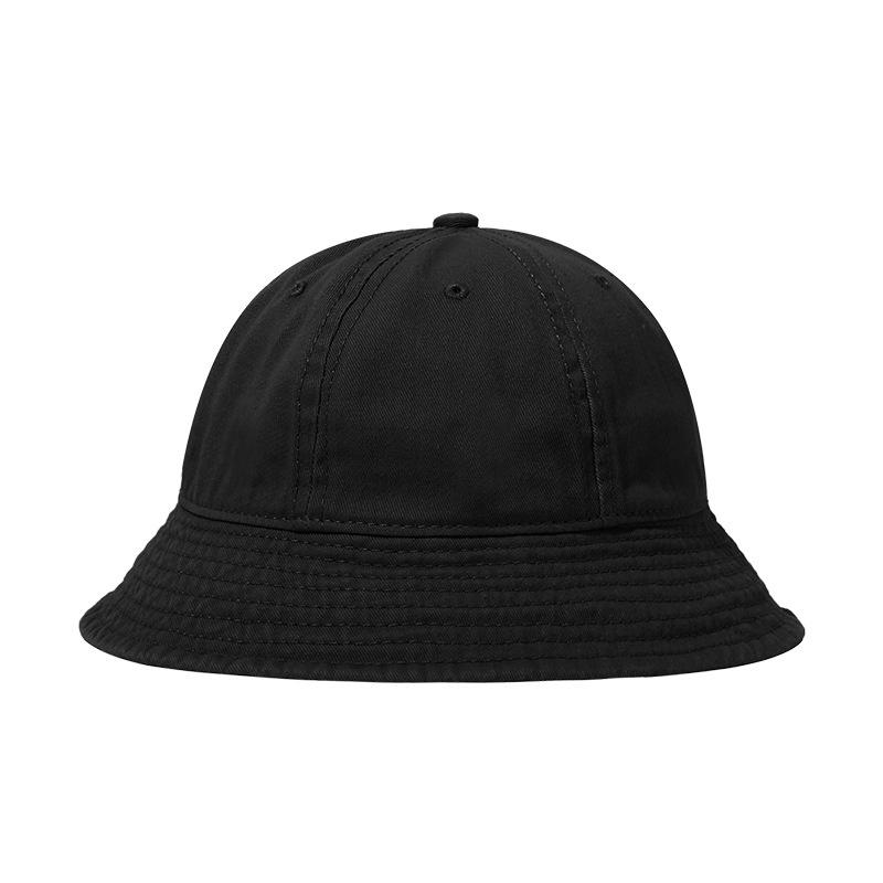 Waschbarer einfarbiger Fischerhut aus Köperstoff, lässiger japanischer Stil, schwarzer Sonnenhut für Männer und Frauen, Herbst Winter, Outdoor-Kappe black