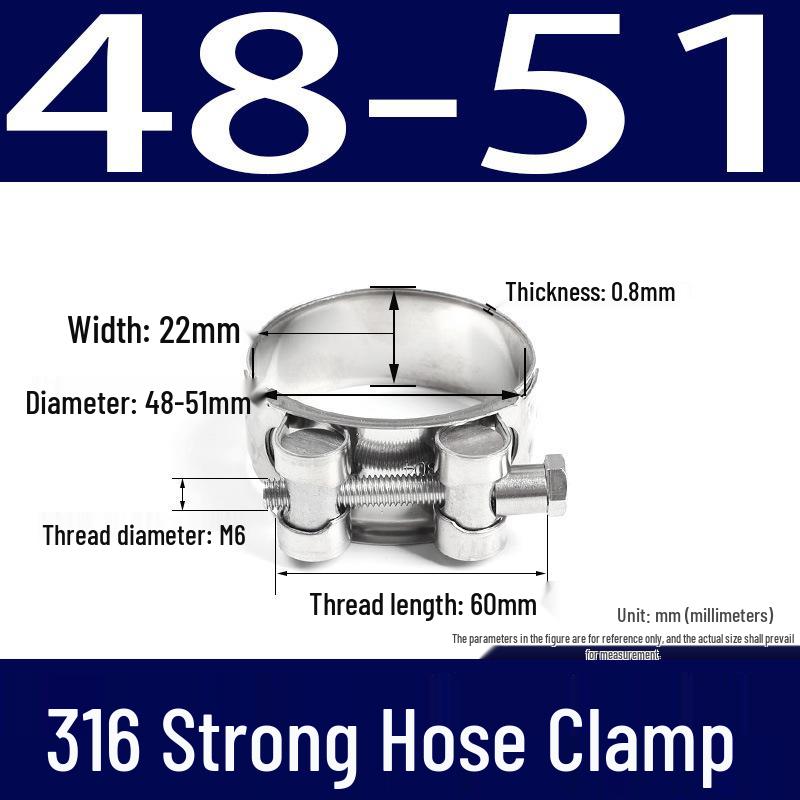 316 Stainless Steel European-Style Thickened Single Head Hose Clamp