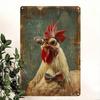 Rustic Farmhouse Rooster Metal Wall Art 12x8 Inch Humorous Home Decor Durable Aluminum Sign