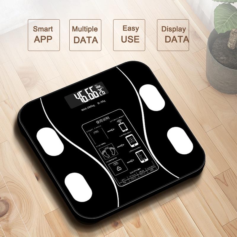 Inteligentna waga do pomiaru tkanki tłuszczowej Bezprzewodowa cyfrowa waga łazienkowa USB Akumulatorowa waga elektroniczna Bluetooth z aplikacją na smartfona