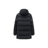 Anta Training Series FW22 Solid Color Printed Logo Zipper Hooded Mid-Length Down Jacket Men Outerwear Black 952247973-3
