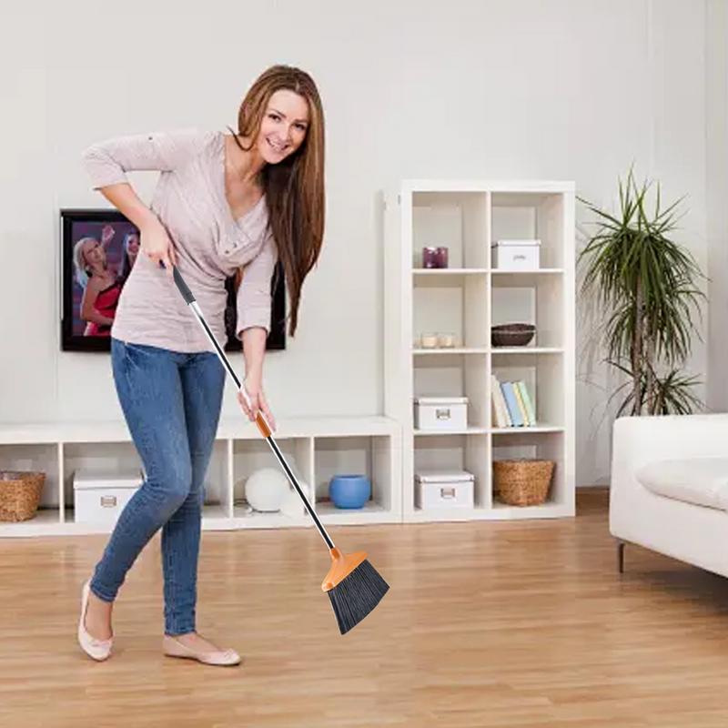 Broom And Dustpan Set Foldable Long Handle Broom And Dustpan Household Cleaning Tool For Home Indoor And Outdoor Sweeping