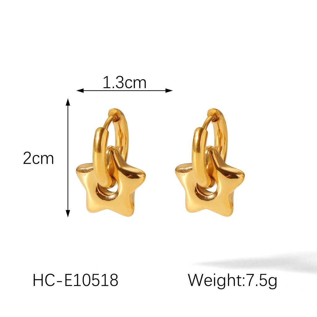 Hot-selling stylish versatile stainless steel earrings for women, heart flower pendant hoop earrings
