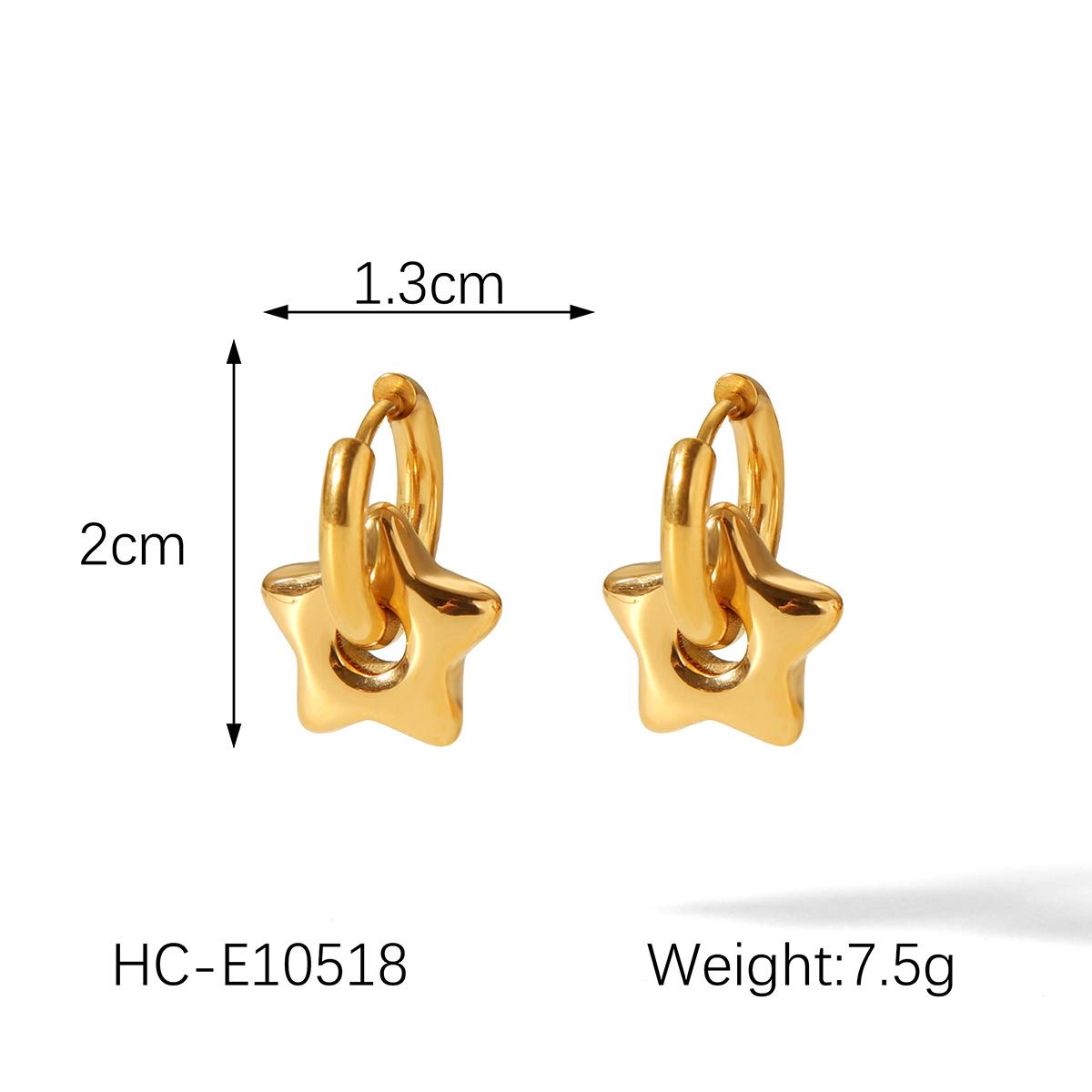 Hot-selling stylish versatile stainless steel earrings for women, heart flower pendant hoop earrings