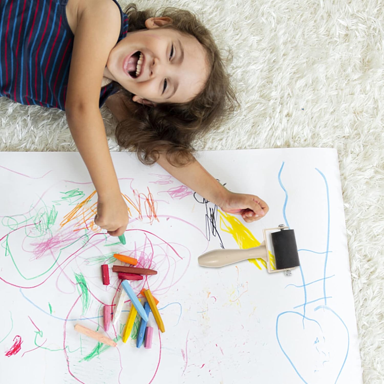 Art Printmaking Tools 10 Pcs Printmaking Brayer Rubber Brayer Roller Paint Brush Ink Applicator Art Craft Oil Painting Tool for Printmaking Stamping