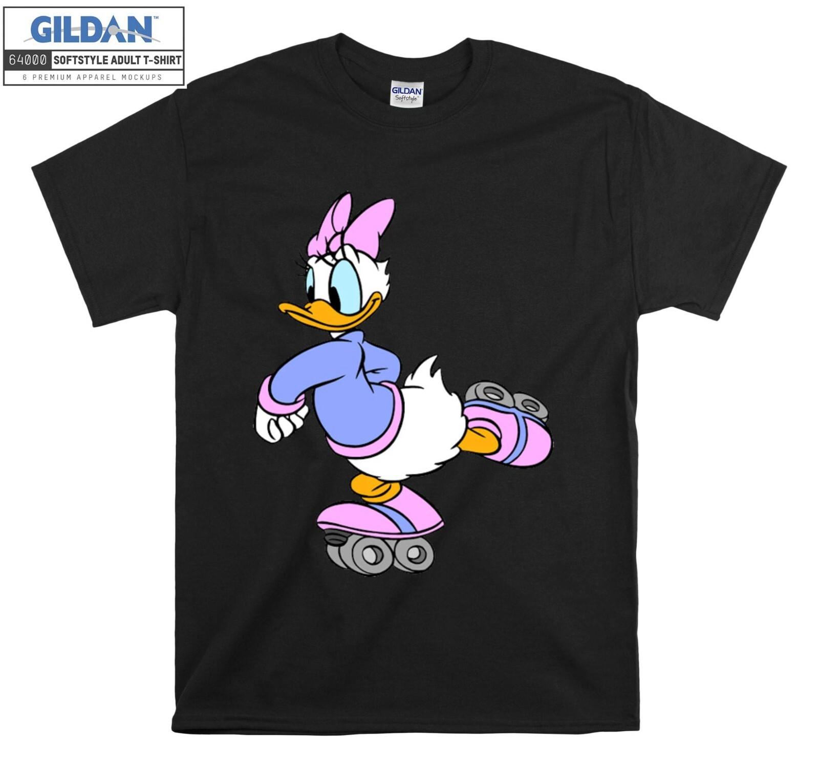 Daisy Duck Roller Skating T-Shirt Mens Womens Tees Top Cartoon T Shirt Mens Womens Tees Top Men Women Unisex Tshirt 3819 L