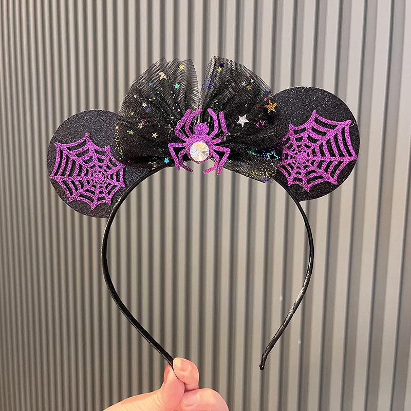 Purple Spider Bow Halloween Headband with Magic Wand for Kids' Hair Styling