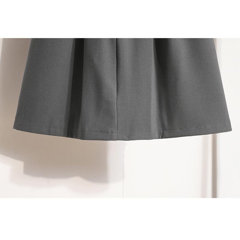 DIMANAF 2025 Women Summer Plus Size High Waist Skirts Vintage Elastic Elegant Long Pleated Skirts 5XL