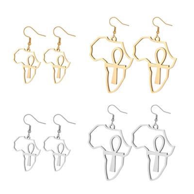African Map Big Earrings Exaggerate Wedding Dangle Earring Ornaments Traditional Ethnic Hyperbole Ethnic Jewelry