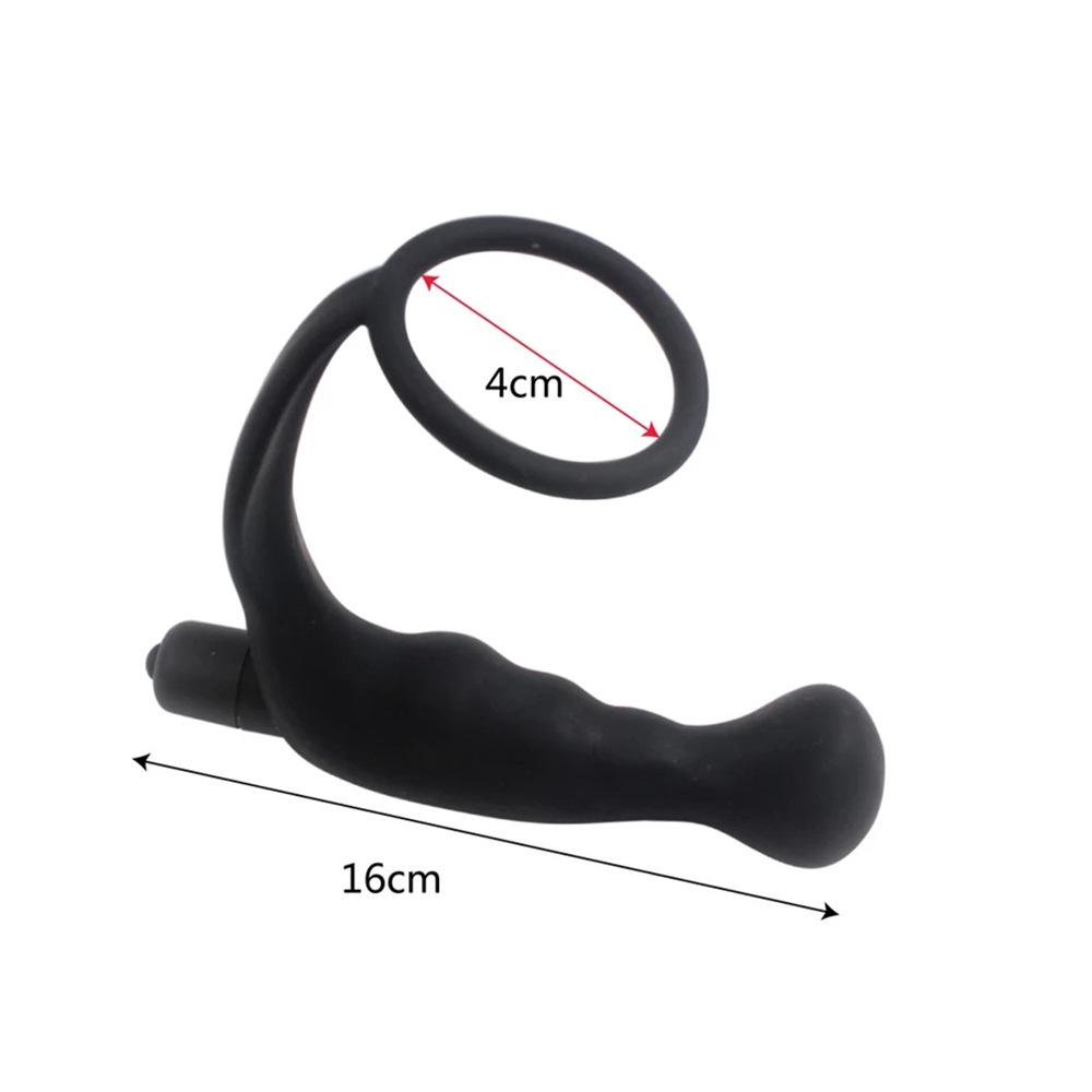 Adult sex toys toy 10 frequency prostate lock fine ring silicone vibrator anal plug male massager cock ring