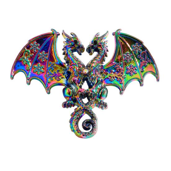 Two-Headed Dragon Design Electroplated Finish Fade-Resistant Brooch Brooch Gradient Enamel Safety Pin разноцветный