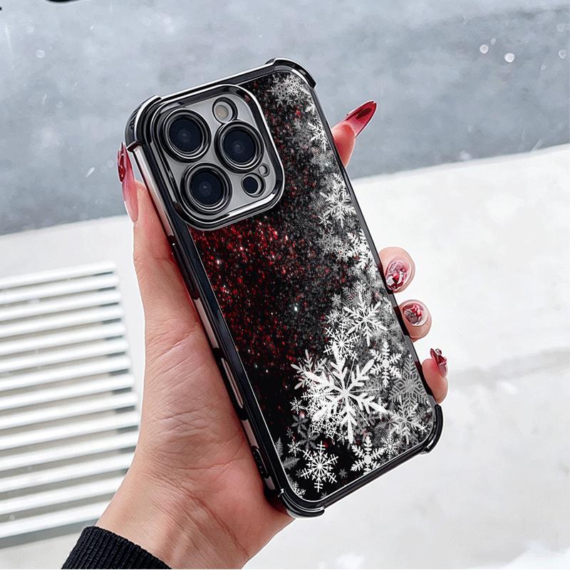 Snow Snowflake Winter Cold Plating Phone Case For Xiaomi Poco X5 X6 X7 X8 Pro Max F8 Ultra F7 M8 M7 M5S Redmi 15C 15 14C 13C 13