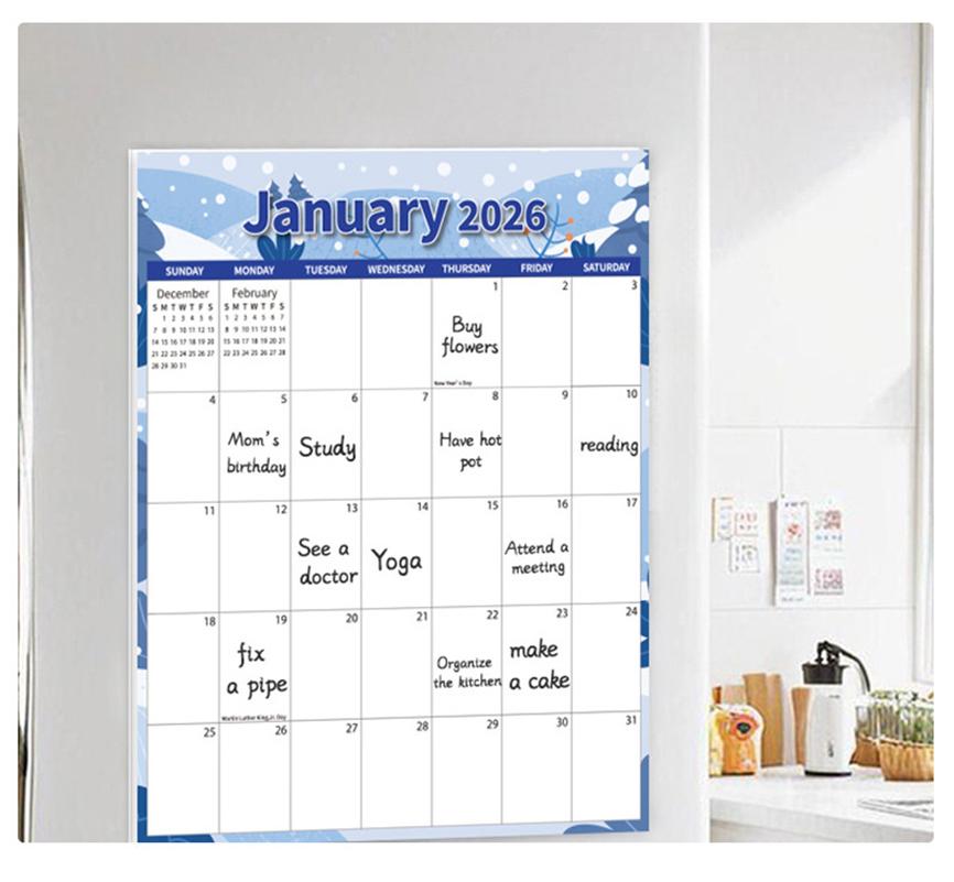 Countdown Calendar Decorative Magnetic Fridge Sticker Magnetic Calendar Orange Monthly Calendar For Kitchens Home Metal Surface
