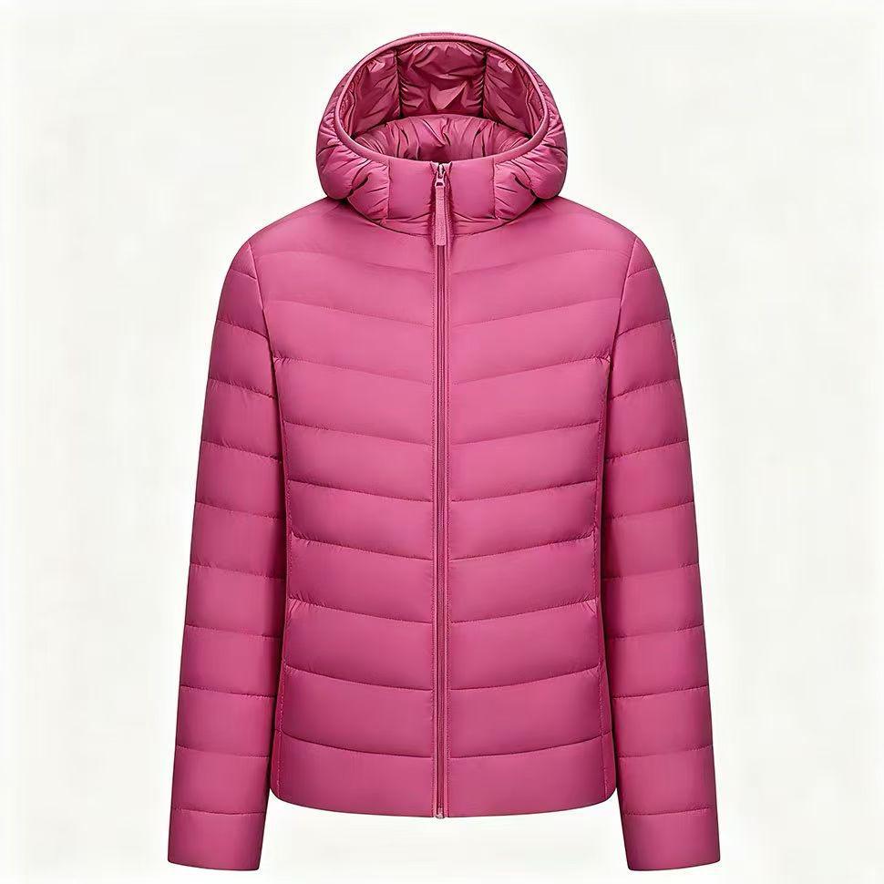 Leichte Kapuzen-Daunenjacke für Damen Herbst/Winter 2026 - Lässig, Warm, 90% Weiße Entendaunen, Vielseitige Mode-Oberbekleidung.