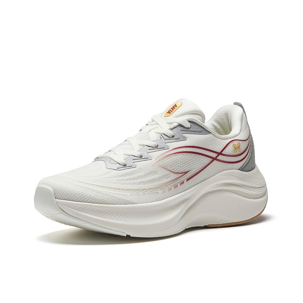 Anta Yezi 6 Winter Trendy Versatile Lightweight Rebound Low-Top Running Shoes Women sneaker Ivory-White Silver 922515517-8