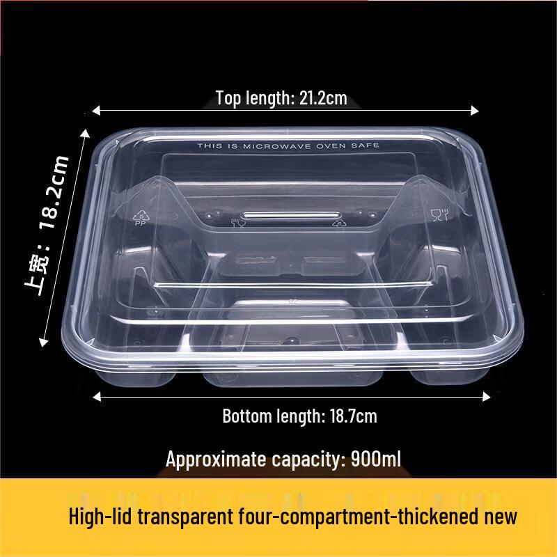 Disposable 4-Compartment Meal Prep Containers