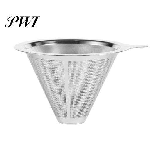 Drip Coffee Filter 304 Stainless Steel Double Layer Fine Mesh Paperless Reusable Food Grade Pour Over Dripper Cone Strainer Funnel Maker Accessories