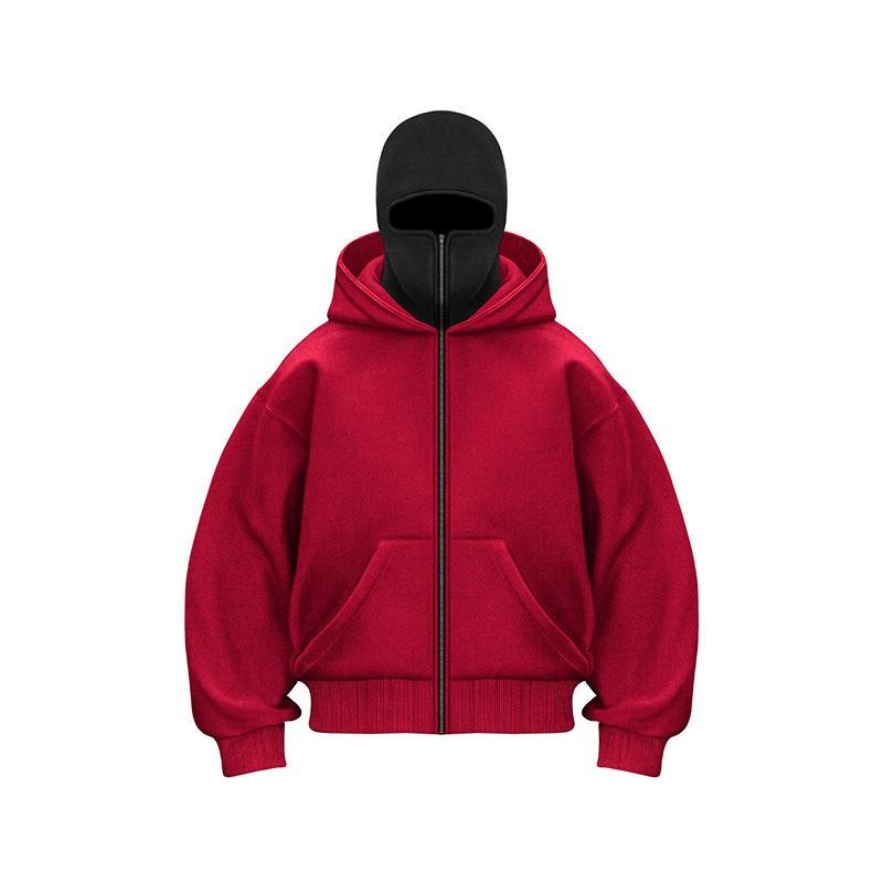 Oversized Y2K Hoodie Men Women Fleece Lined Double Hood Streetwear Sweatshirt Fall Winter